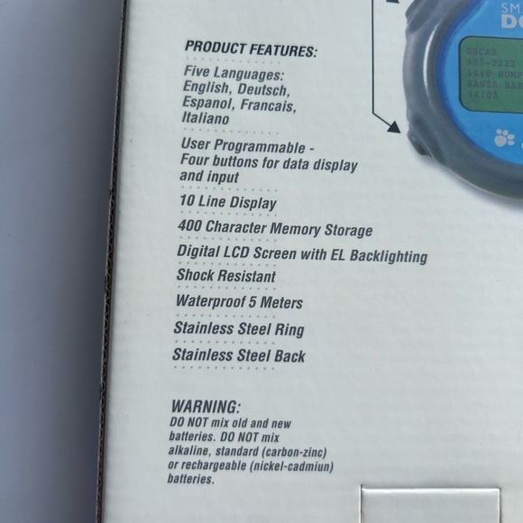 New Programmable Dog Tag set, LED screen, Identification, 5 languages, display - Picture 3 of 8